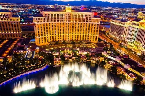 Aerial View of Musical Fountains in Las Vegas Editorial Photography - Image of nevada, beautiful ...