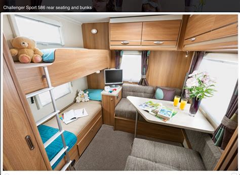 Swift Challenger Caravan. Bunk bed option. Love this floor plan. | Caravan hire, Touring caravan ...