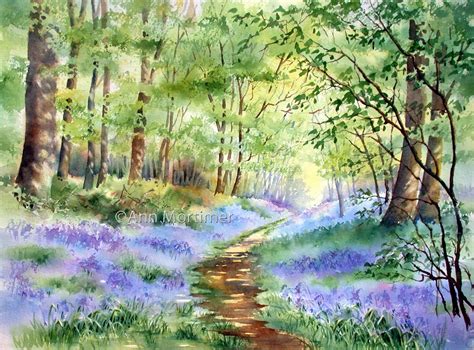 Ann's Watercolour Studio: Mixing blues for a bluebell wood...coming soon!