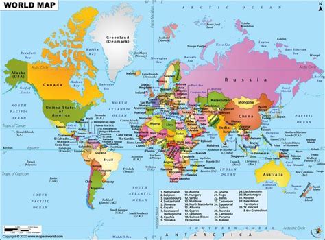 World Map HD Picture, World Map Image | World map with countries, Map, World map mural