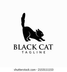 Black Cat Logo Design Template Stock Vector (Royalty Free) 2153111153 ...