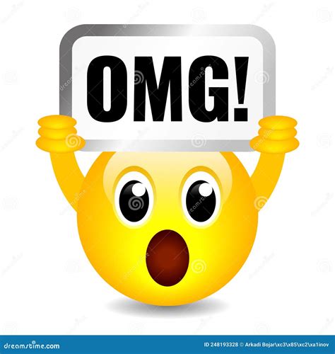 Surprised Emoji Cartoon With OMG Sign Vector Illustration | CartoonDealer.com #248193328