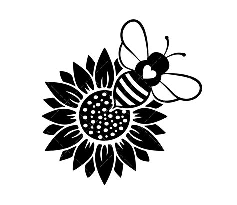 Bee and sunflower SVG, PNG, PDF, Bee, Sunflower svg, Honey bee svg, Honey svg