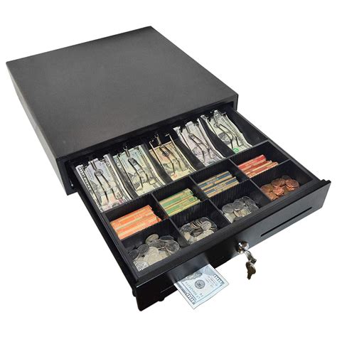 Cash Register Drawer for Point of Sale (POS) System with Removable Coin Tray, 5 Bill/ 8 Coin ...