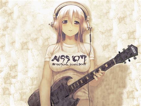 Anime Girl with Guitar wallpaper