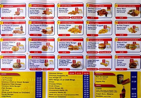 Menu at The Tandoori Hut fast food, Southend-on-Sea