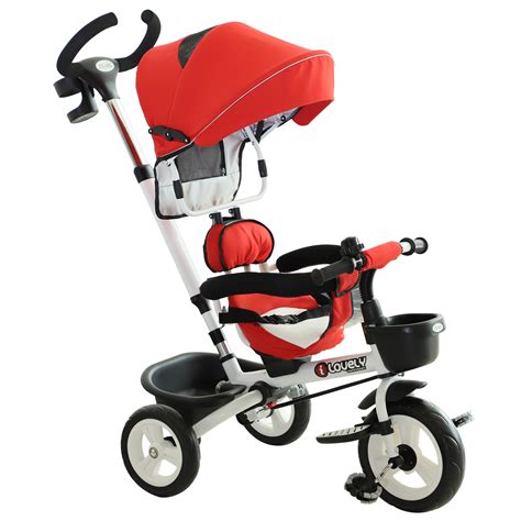 4-in-1 Baby Tricycle Stroller Folding Kids Trike Detachable w/ Canopy | eBay