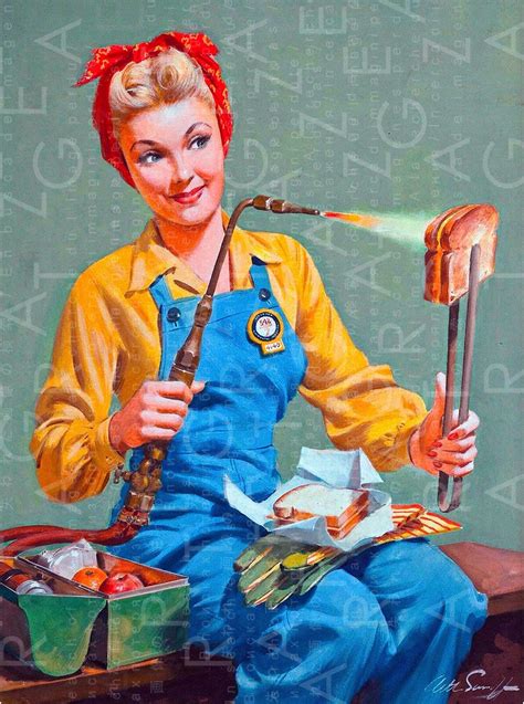 ROSIE The Riveter Rare Stunning Poster Mid Century Printable | Etsy