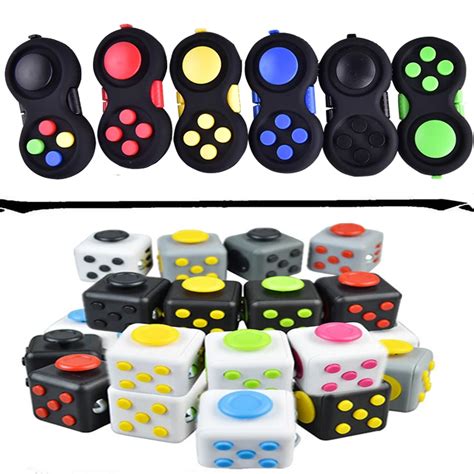 Fidget Cube Mini Desk Toys Fun Figet Cubes Cubic Anxiety and Anti Stress oy ADHD Adults Reliever ...