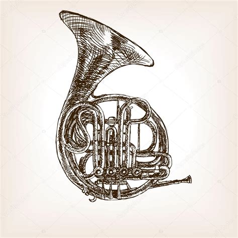 French Horn Drawing at GetDrawings | Free download