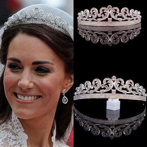 Baroque Princess Diana William Kate Bridal Crown Tiaras Boutique Rhinestone Diadem Veil Tiara ...