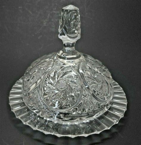 Vintage Crystal Round Butter Dish with Domed Lid | Etsy