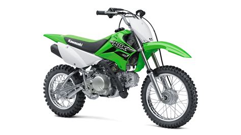 Kawasaki KLX 110 front quarter Press shot