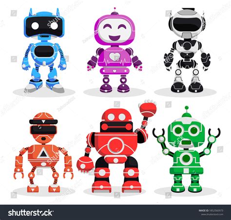 Robot Vector Character Set Robotic Characters Stock Vector (Royalty Free) 1852560973 | Shutterstock