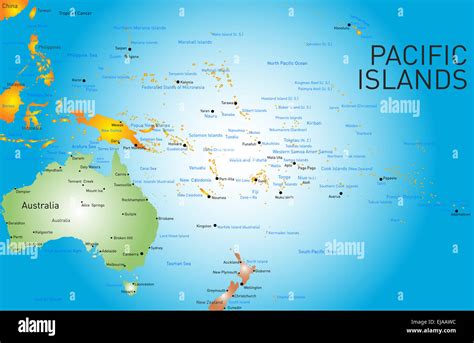 pacific islands map Stock Photo: 80133352 - Alamy