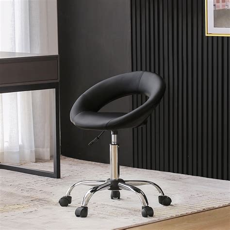 Duhome Desk Chair Work Stool Crescent Adjustable Swivel Task Chair on Wheels Duhome (Black ...