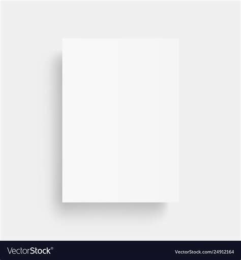 A4 paper page mockup isolated on white background Vector Image