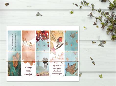 Printable Bookmarks With Fall Watercolor Illustrations, Colorful Autumn ...