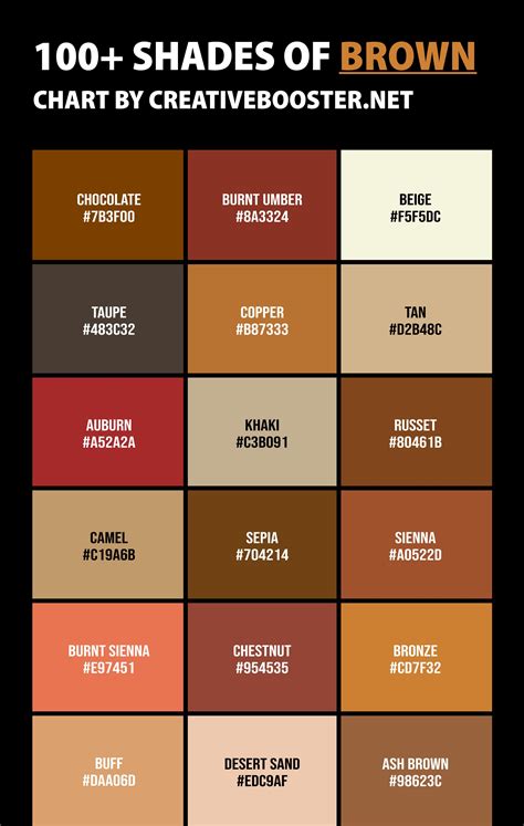 100+ Shades of Brown Color