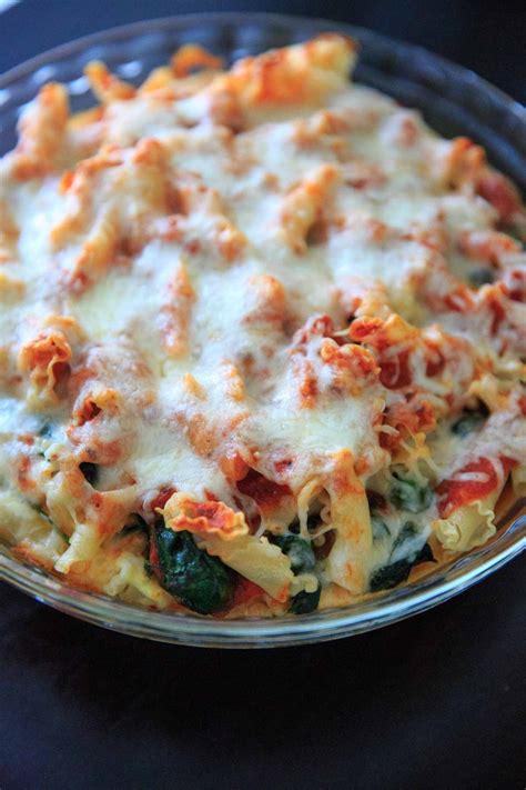 Spinach Baked Ziti Recipe (Vegetarian)