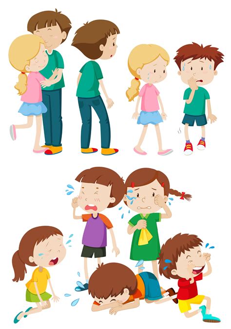 Kids in different emotions 294798 Vector Art at Vecteezy