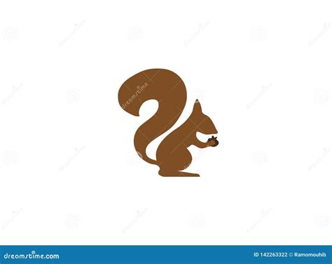 Squirrel Eating Walnuts Almonds for Logo Design Illustration Stock Illustration - Illustration ...