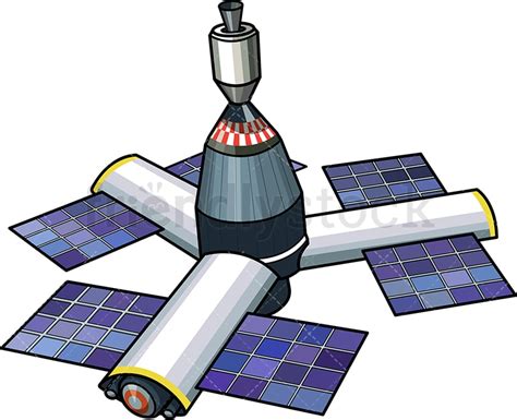 Orbital Space Station Cartoon Vector Clipart - FriendlyStock