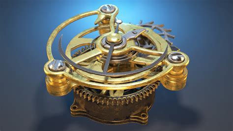 3D Tourbillon mechanism PBR - TurboSquid 2002223