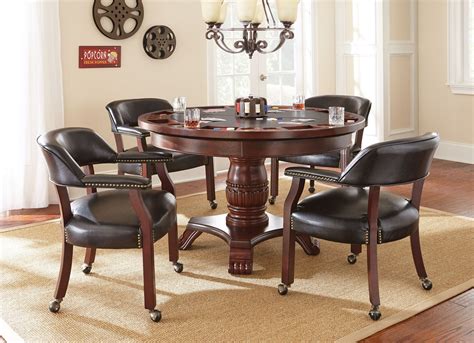 Tournament Black Round Folding Game Room Set from Steve Silver (TU5050GTB) | Coleman Furniture