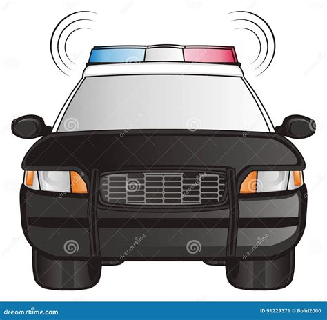 Police Car With Sirens Stock Image | CartoonDealer.com #91229371