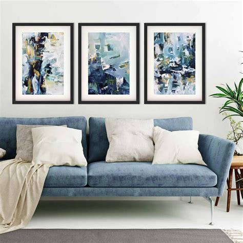 Abstract Triptych, Large Abstract Wall Art, Abstract Art Prints, Oil Painting Abstract, Modern ...