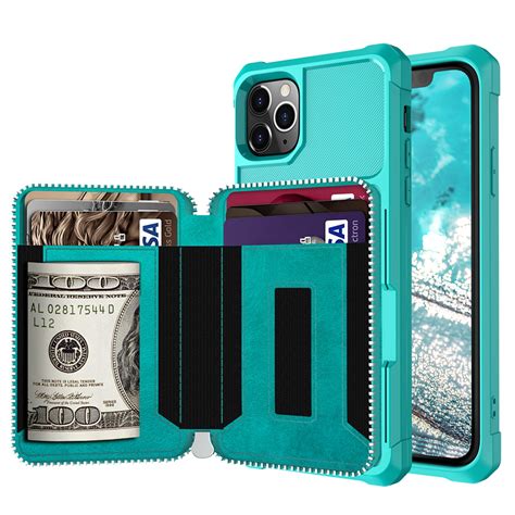 Dteck Wallet Case For iPhone 11 Pro Max, Zipper Wallet Case with Credit Card Holder Slot Purse ...