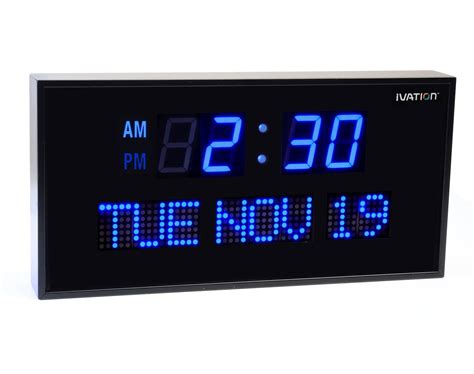 Amazon.com - Ivation Big Oversized Digital Blue LED Calendar Clock with ...