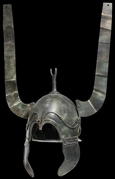 Celtiberian helmet unearthed at an archaeological site in the region of ...