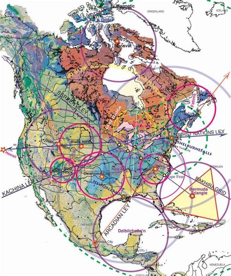 Magnetic Ley Lines in America | Geology patterns North America | Ley lines, Ancient maps, Geology