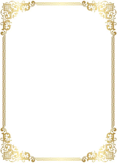 Gold Border Frame Transparent Clip Art Image | Gallery Yopriceville - High-Quality Free Images ...