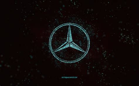 Download wallpapers Mercedes-Benz glitter logo, 4k, black background, Mercedes-Benz logo, light ...