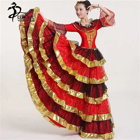 Flamenco Dress Spain New Opening Dance Dress/ Tango Flamenco Dance Dress 360/540/720 Degree ...