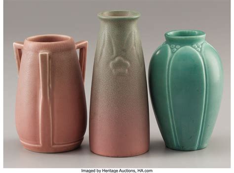 THREE AMERICAN ART POTTERY VASES. Rookwood Pottery, Cincinnati, | Lot #94005 | Heritage Auctions