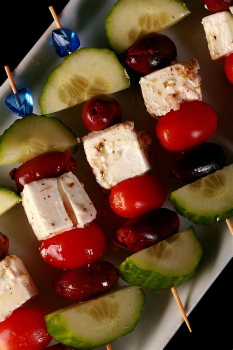 Easy Greek Salad Skewers Recipe - Low Carb Hoser