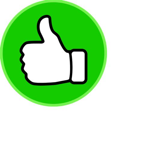 Vector clip art of thumbs up in a green circle | Free SVG