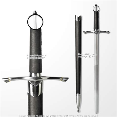 35.5" Irish Ring Hilt Celtic Medieval Crusader Knight Arming Sword with Scabbard