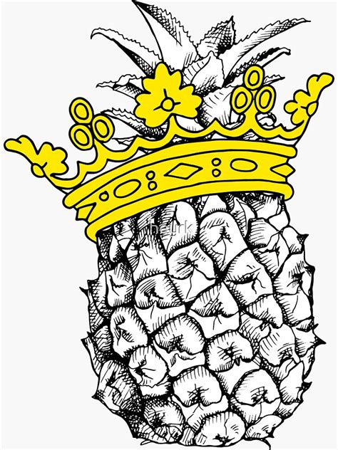 "Pineapple Crown" Sticker by heyrk | Redbubble