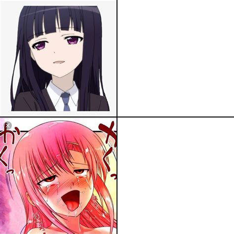 Anime Girl Drake Face Blank Template - Imgflip