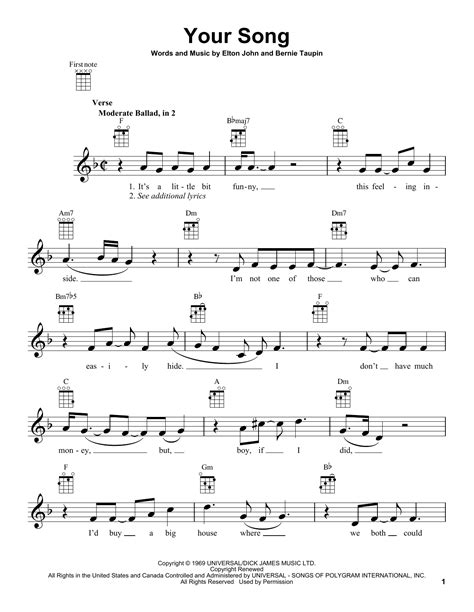 Your Song | Sheet Music Direct