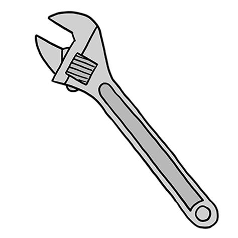 Adjustable Wrench Drawing