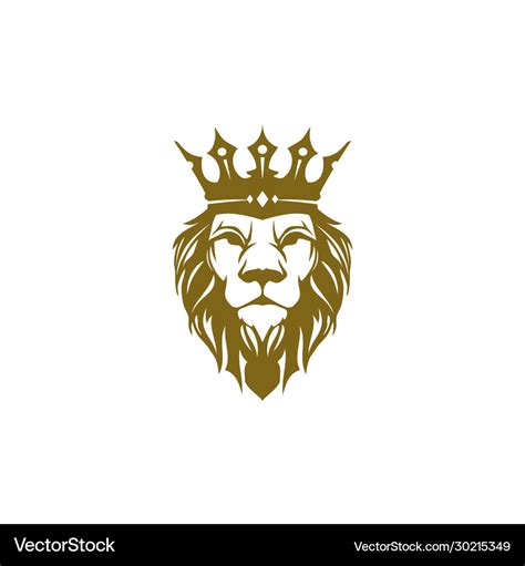 Lion with crown logo Royalty Free Vector Image