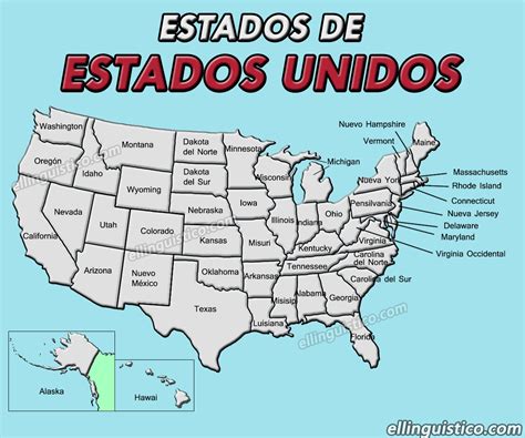 Mapa De Estados Unidos Con Sus Estados