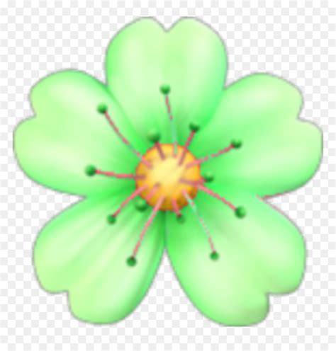 Transparent Green Flower Png - Emoji De Flor Rosa, Png Download - vhv