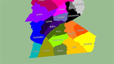 County Map of Central Pennsylvania | 3D Warehouse